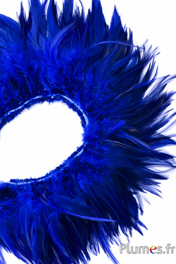 Frange coq - long. plumes 10-15 cm - bleu